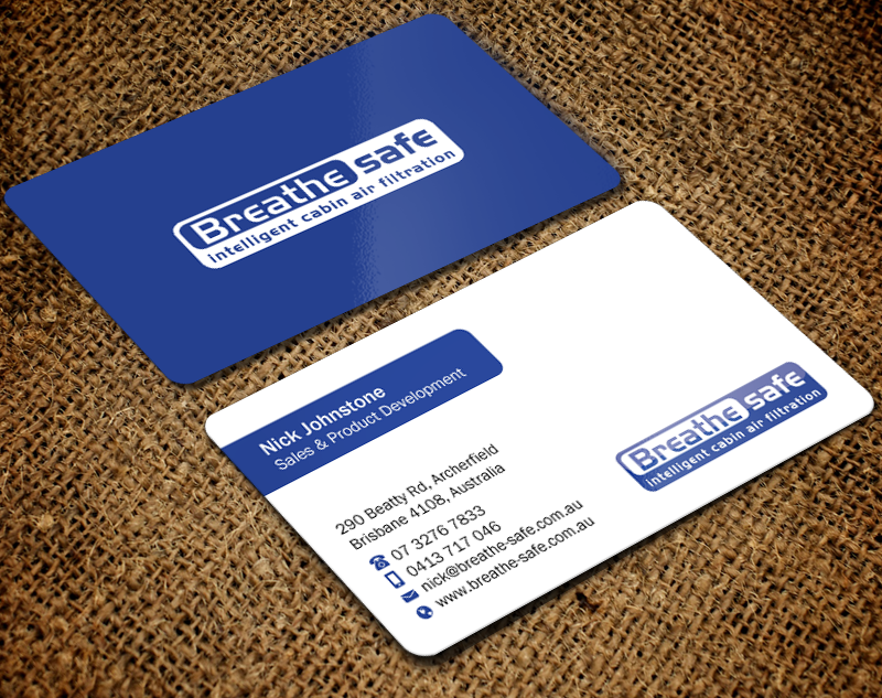 Business Card Design by Brand aid for Breathesafe Pty Ltd | Design #9236147