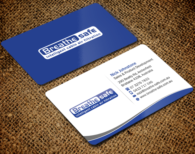 Business Card Design by Brand aid for Breathesafe Pty Ltd | Design #9236148