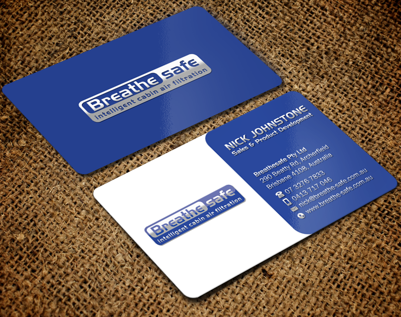 Business Card Design by Brand aid for Breathesafe Pty Ltd | Design #9305557