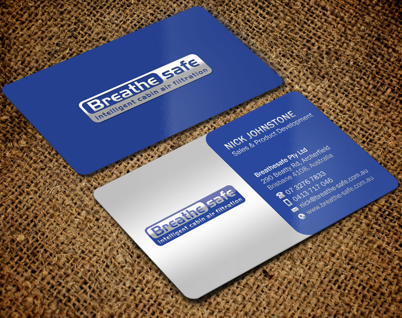 Business Card Design by Brand aid for Breathesafe Pty Ltd | Design #9318325