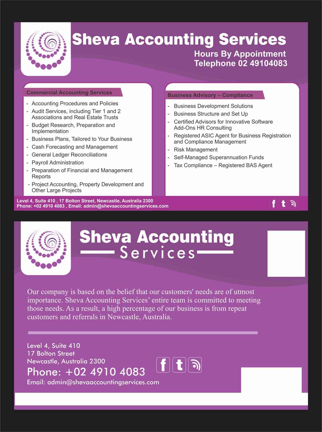 Postkarten-Design von yadavsushil für Sheva Accounting Services | Design #9245557