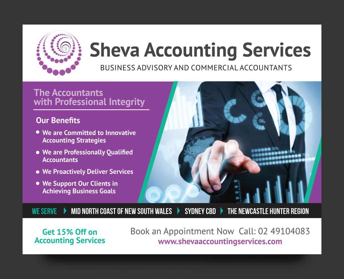Postcard Design by rkailas for Sheva Accounting Services | Design #9248345
