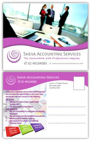 Postkarten-Design von citygirl17 für Sheva Accounting Services | Design #9247788