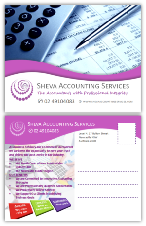 Design de Carte Postale par citygirl17 pour Sheva Accounting Services | Design : #9247789