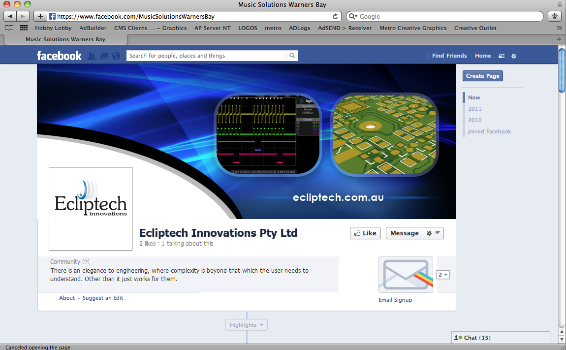 Diseño de Facebook por earldesigns para Ecliptech Innovations Pty Ltd | Diseño #2067506