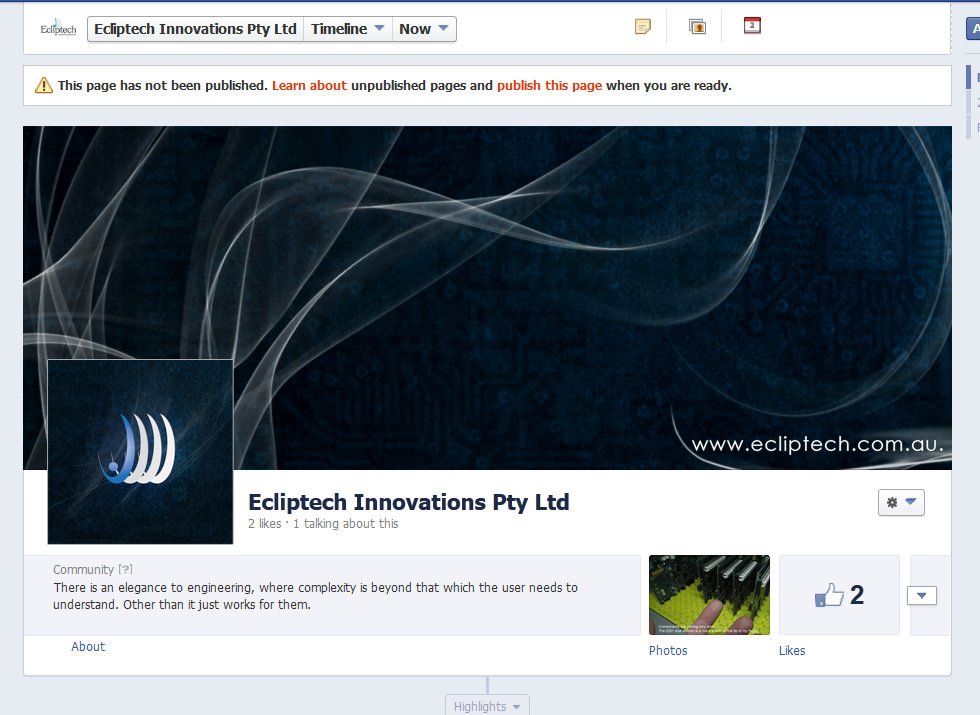 Facebook Design by chrisjerasmus for Ecliptech Innovations Pty Ltd | Design #2038683