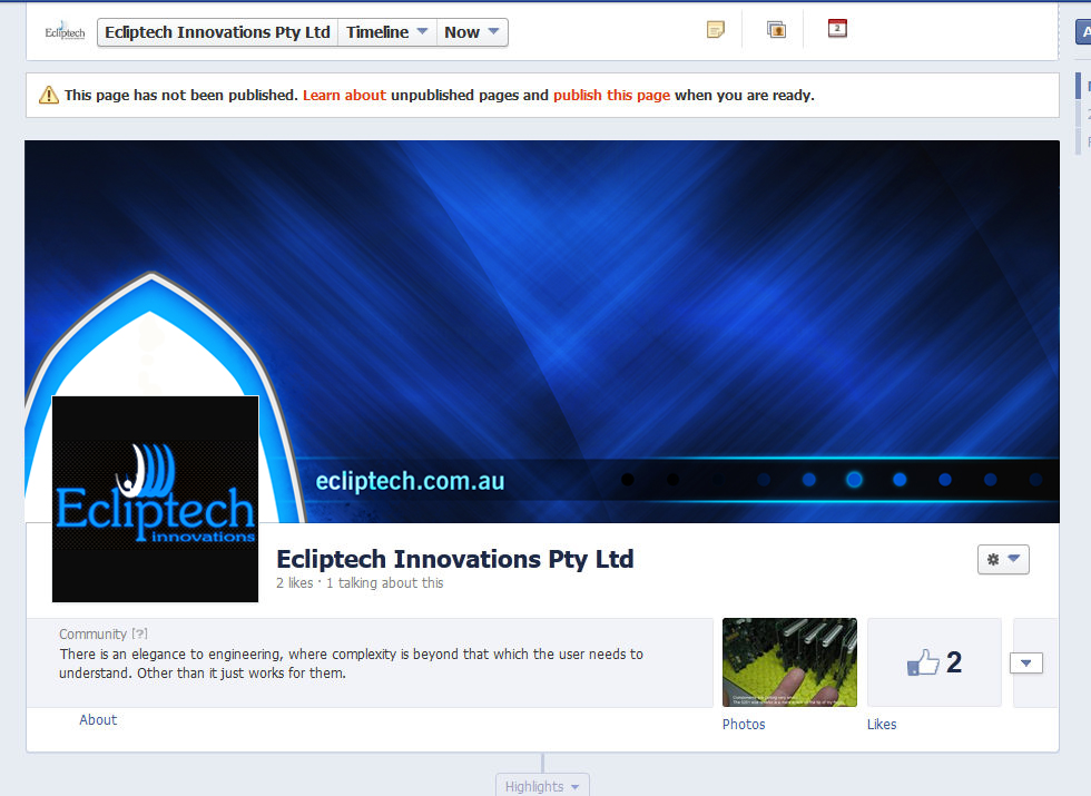 Facebook Design by Mary Papakati for Ecliptech Innovations Pty Ltd | Design #2060542