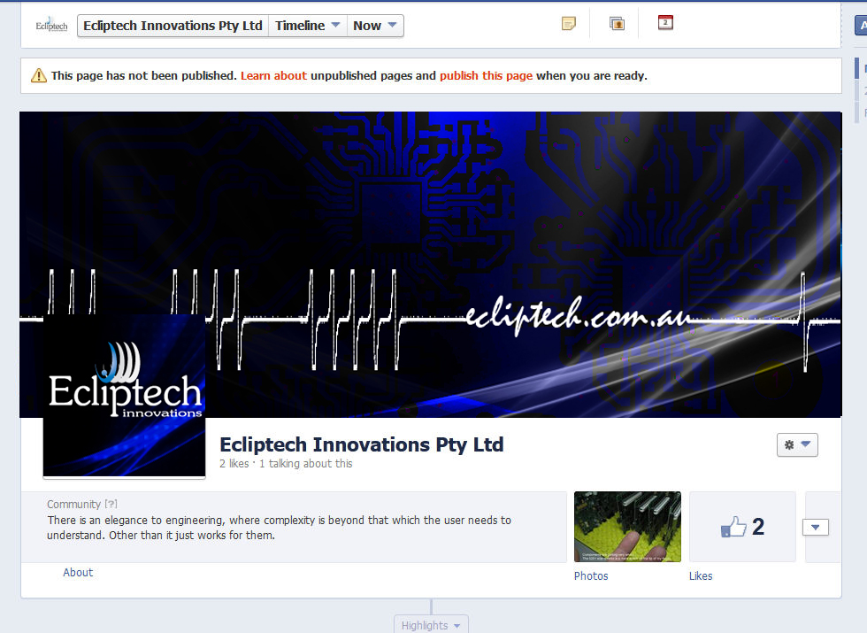 Facebook Design by Lisa Meyer for Ecliptech Innovations Pty Ltd | Design #2055413