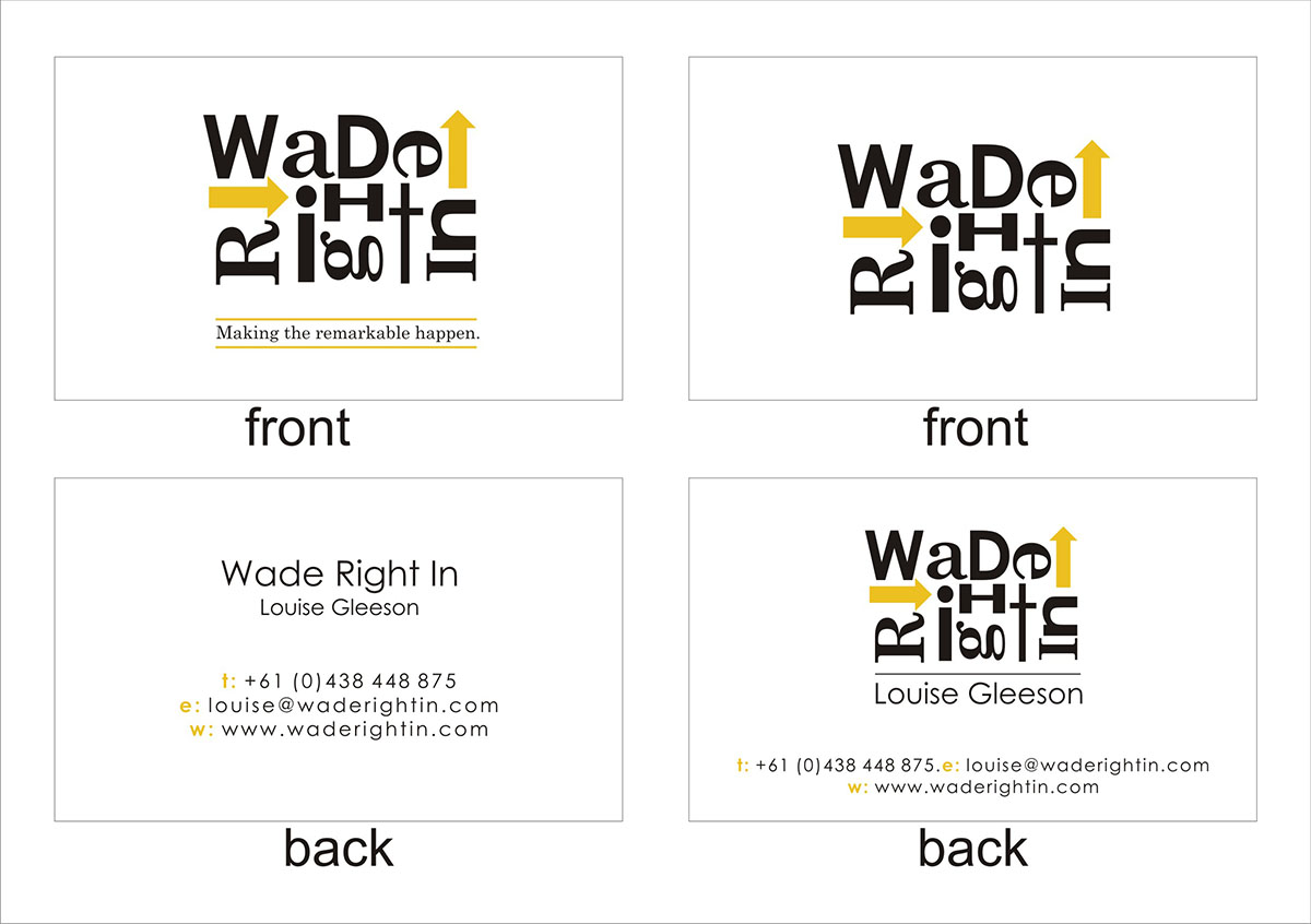Business Card Design by dtone for Wade Right In | Design #2033134