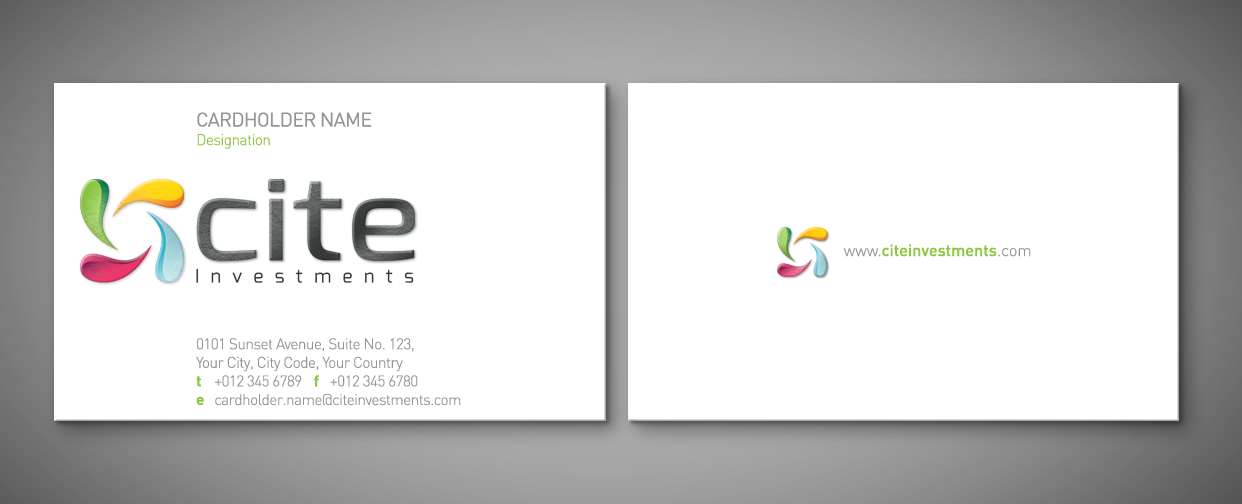 Diseño de Tarjeta de Presentación por shazigns para CITE Investments | Diseño #2127703