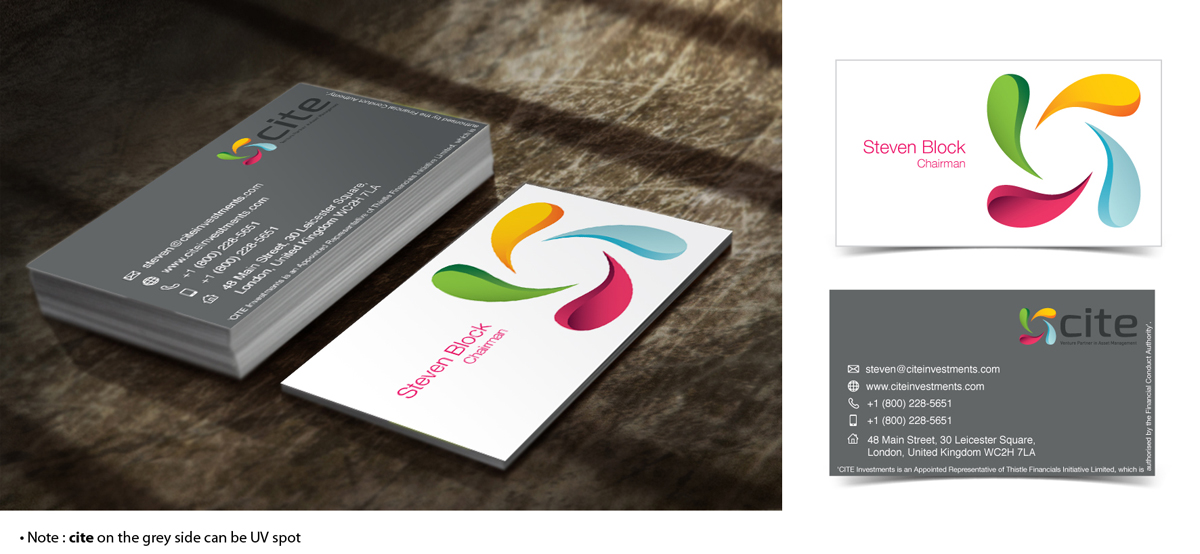 Diseño de Tarjeta de Presentación por The Rock para CITE Investments | Diseño #2050200