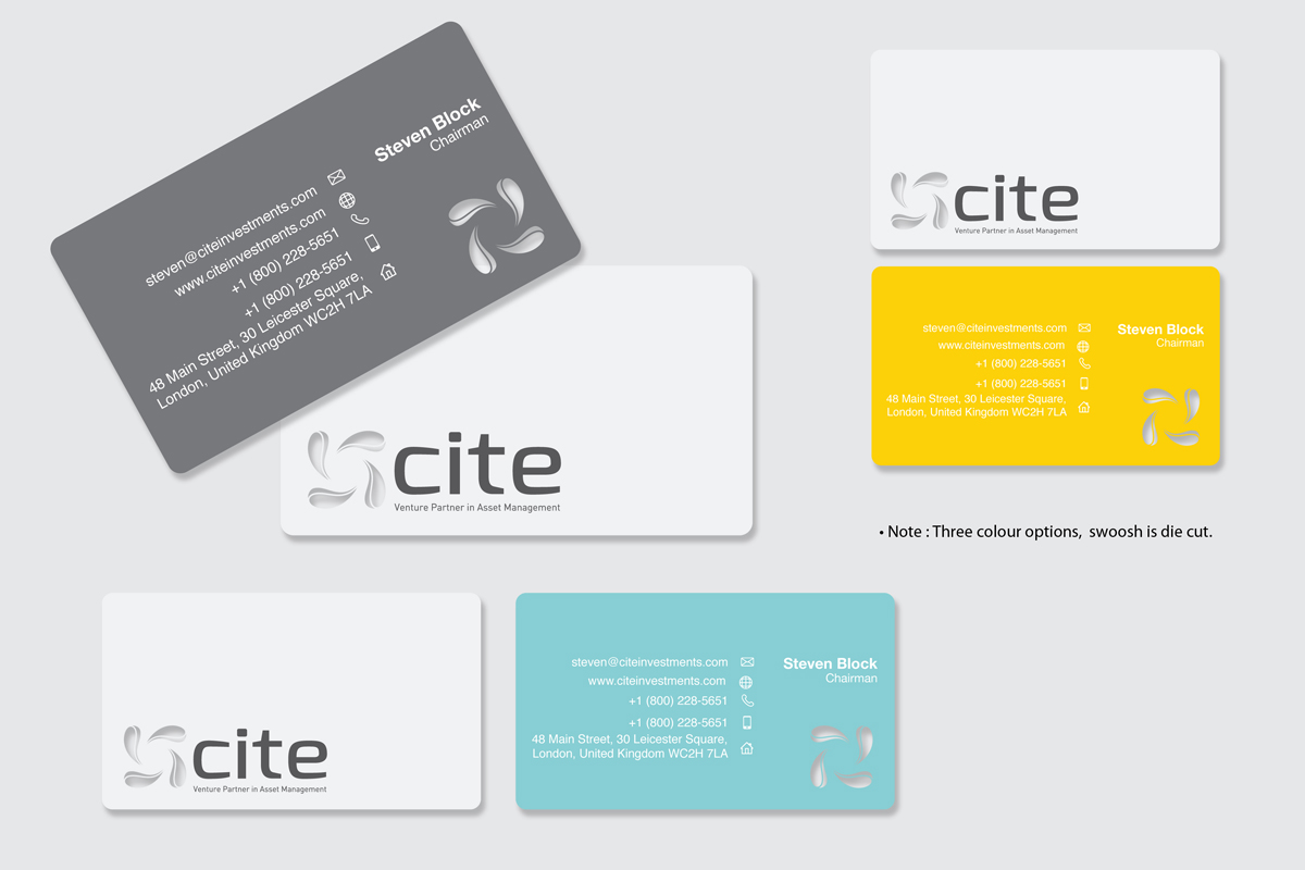Diseño de Tarjeta de Presentación por The Rock para CITE Investments | Diseño #2051219