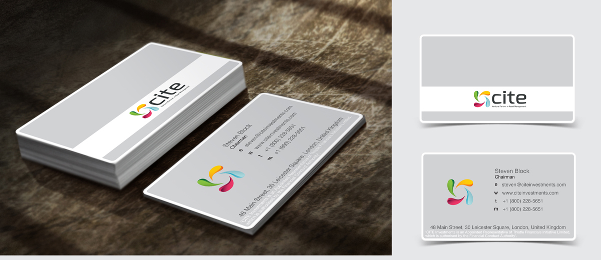 Diseño de Tarjeta de Presentación por The Rock para CITE Investments | Diseño #2051316