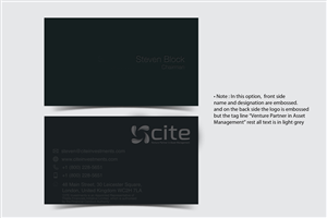 Business Card Design by The Rock for CITE Investments | Design: #2051429