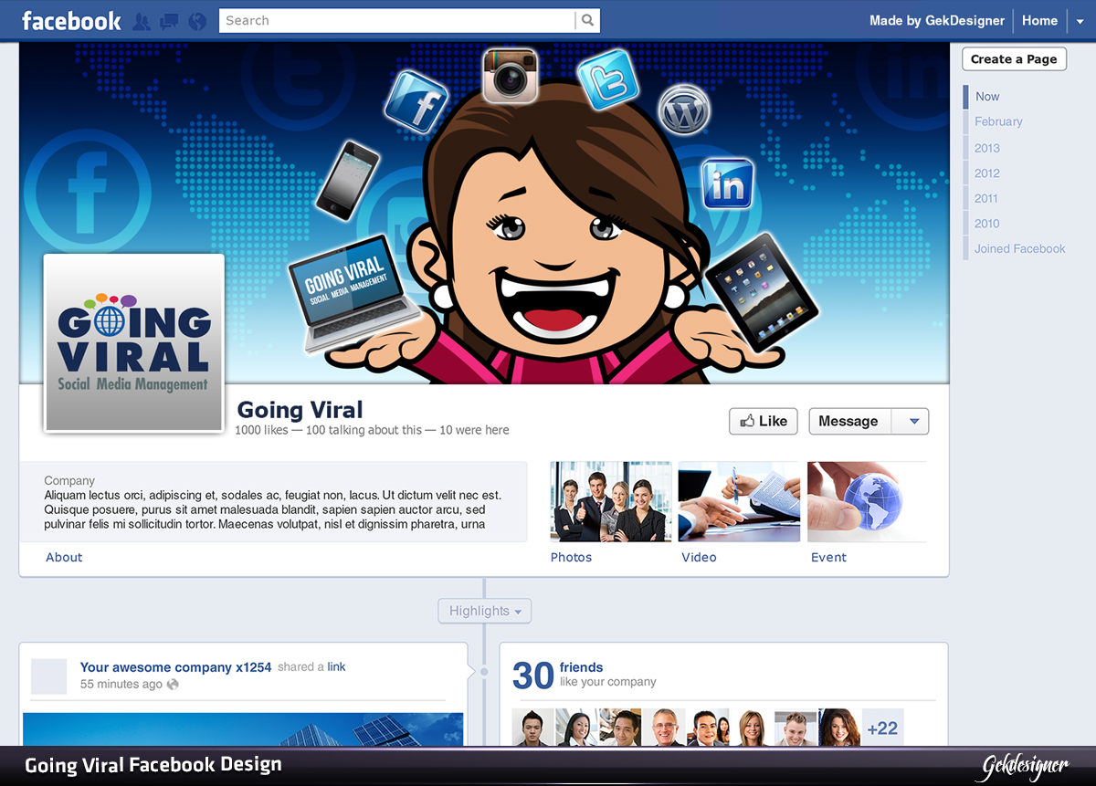 Facebook Design by gekgrfx for Going Viral | Design #2075803