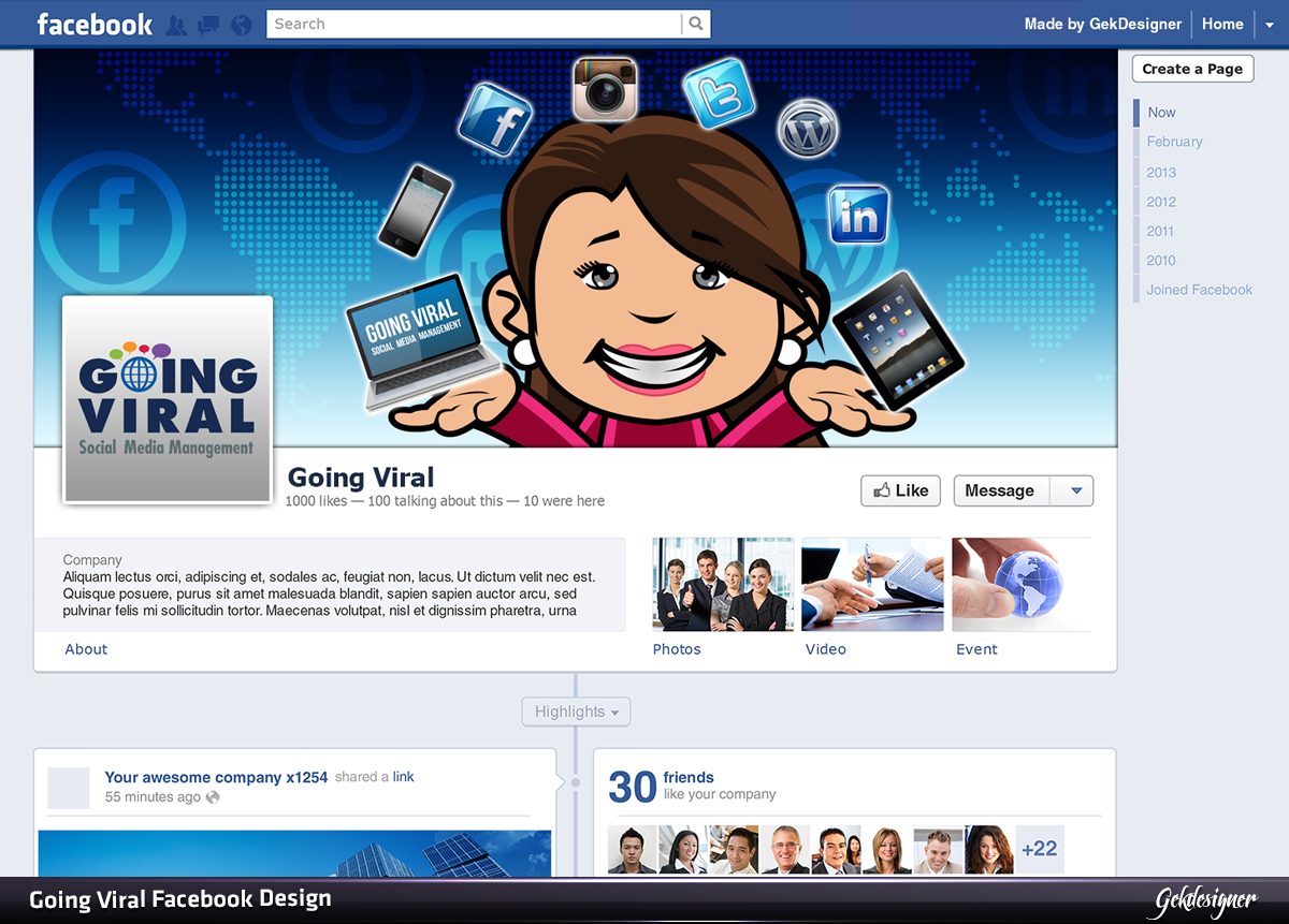 Facebook Design by gekgrfx for Going Viral | Design #2075925