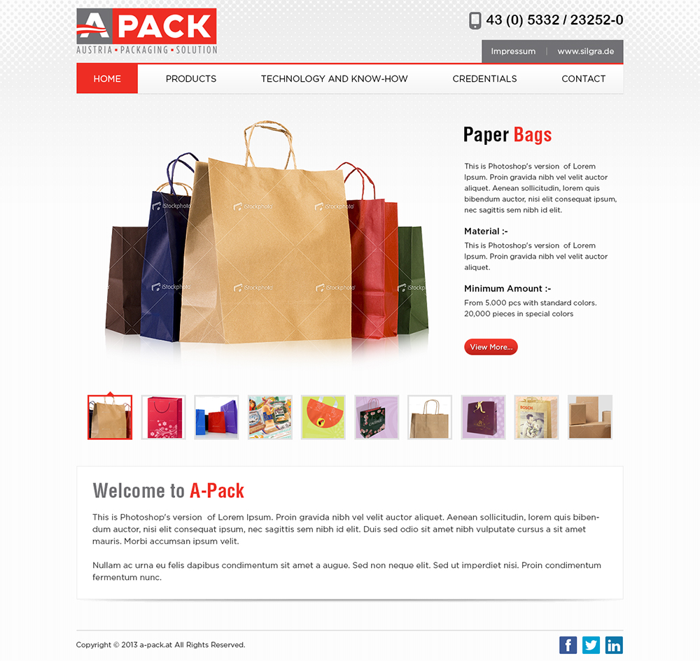 Web Design par Mayank Patel pour A-Pack Packaging GmbH | Design #2049881