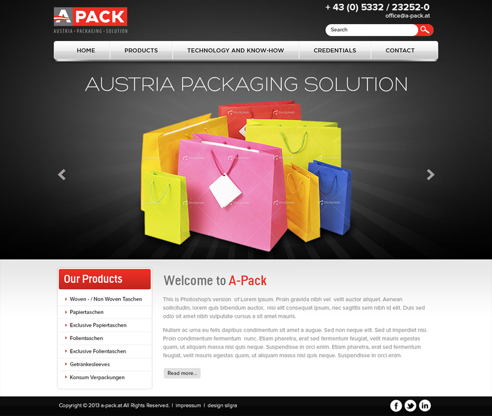 Web Design par Mayank Patel pour A-Pack Packaging GmbH | Design #2050595