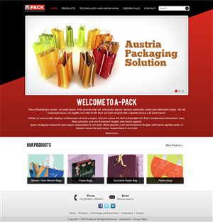 Diseño Web por Mayank Patel para A-Pack Packaging GmbH | Diseño #2055900