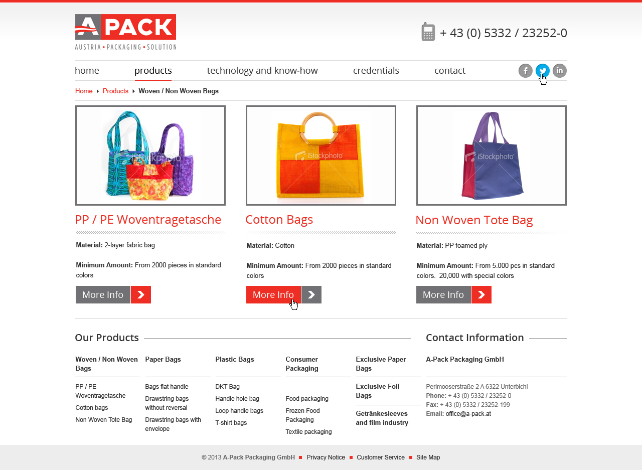 Web Design by Manuli for A-Pack Packaging GmbH | Design #2065310
