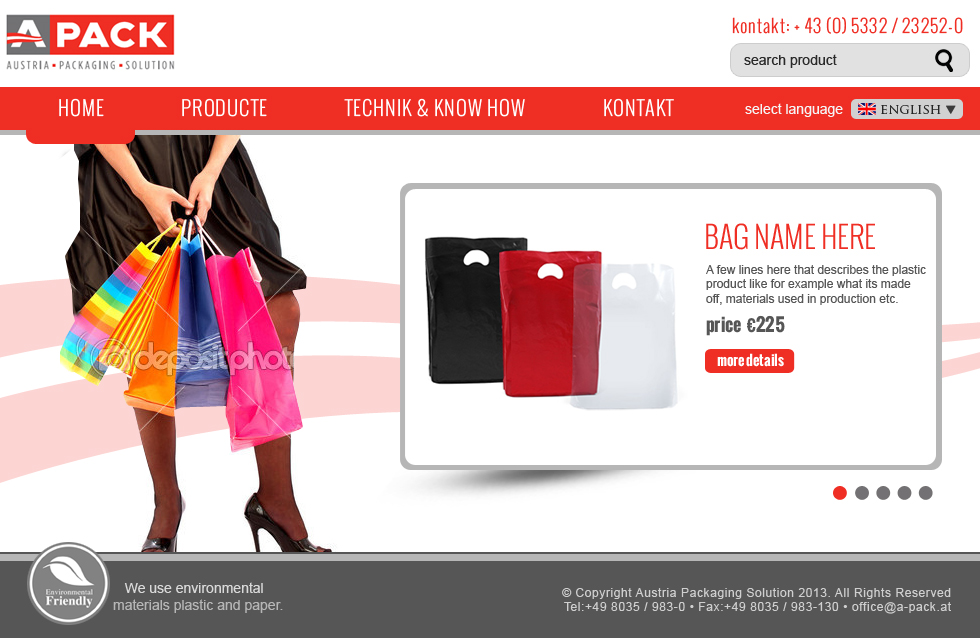 Web Design by jeckx2 for A-Pack Packaging GmbH | Design #2064999