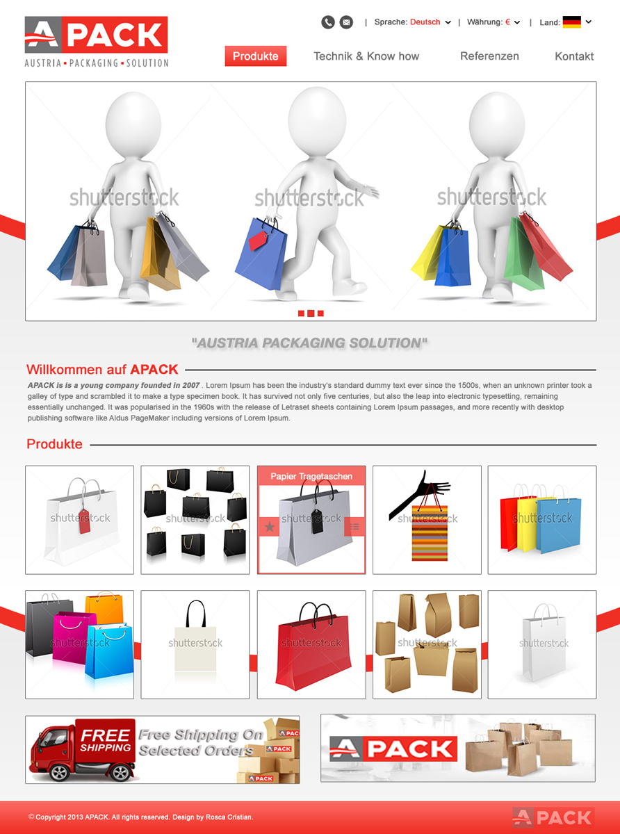 Web Design by TheRCM24 for A-Pack Packaging GmbH | Design #2066761