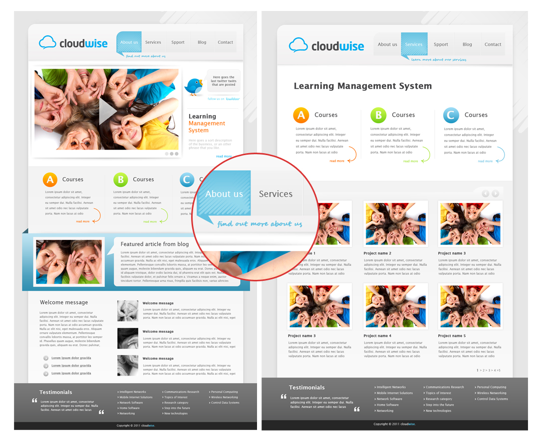 Wordpress Design by Silviu Antohe  for CloudWise | Design #428349