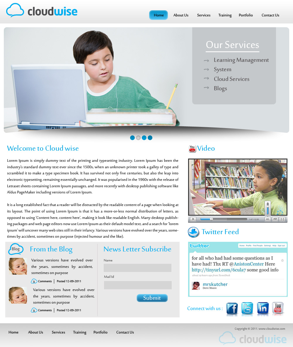 Wordpress Design by pb for CloudWise | Design #419396