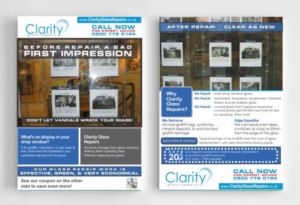 Flyer-Design von AwsomeD für Clarity Glass Repairs | Design #9249264