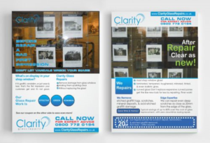 Flyer Design by AwsomeD for Clarity Glass Repairs | Design: #9249265
