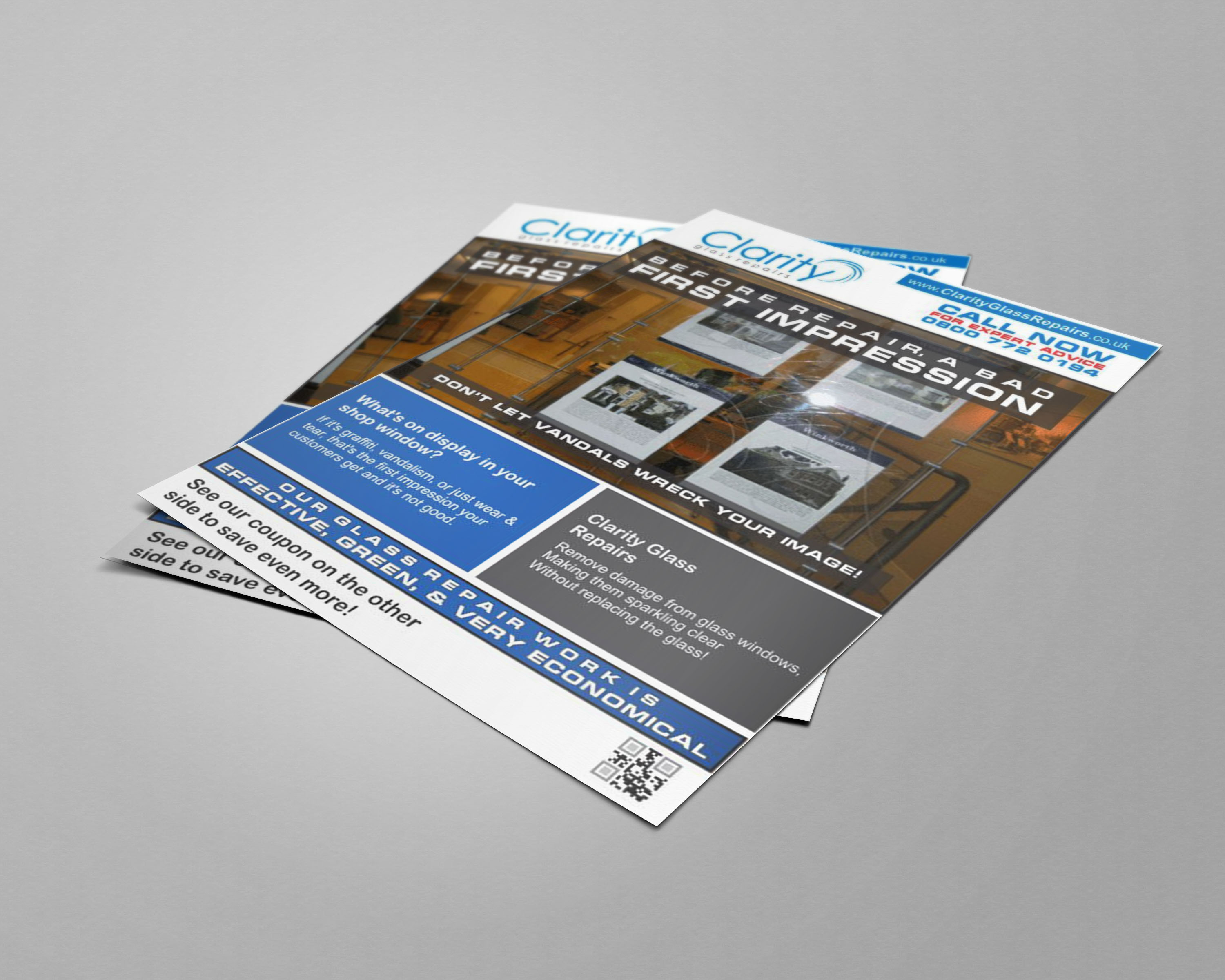 Flyer Design by AwsomeD for Clarity Glass Repairs | Design #9251107