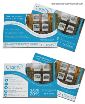 Flyer-Design von Claireative für Clarity Glass Repairs | Design #9251060