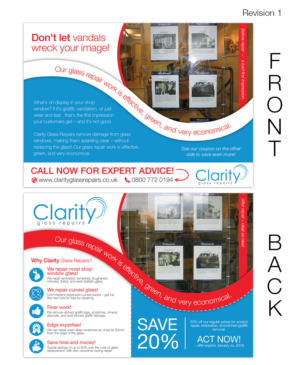 UK Glass Restoration Company needs a Direct Mail Postcard Design | Design de Flyer par Claireative