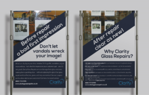 Flyer Design by Logo Xtudio for Clarity Glass Repairs | Design: #9260923