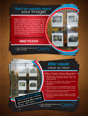 Flyer Design by creative.bugs for Clarity Glass Repairs | Design: #9250703