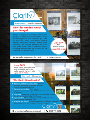 Flyer-Design von ecorokerz für Clarity Glass Repairs | Design #9256161