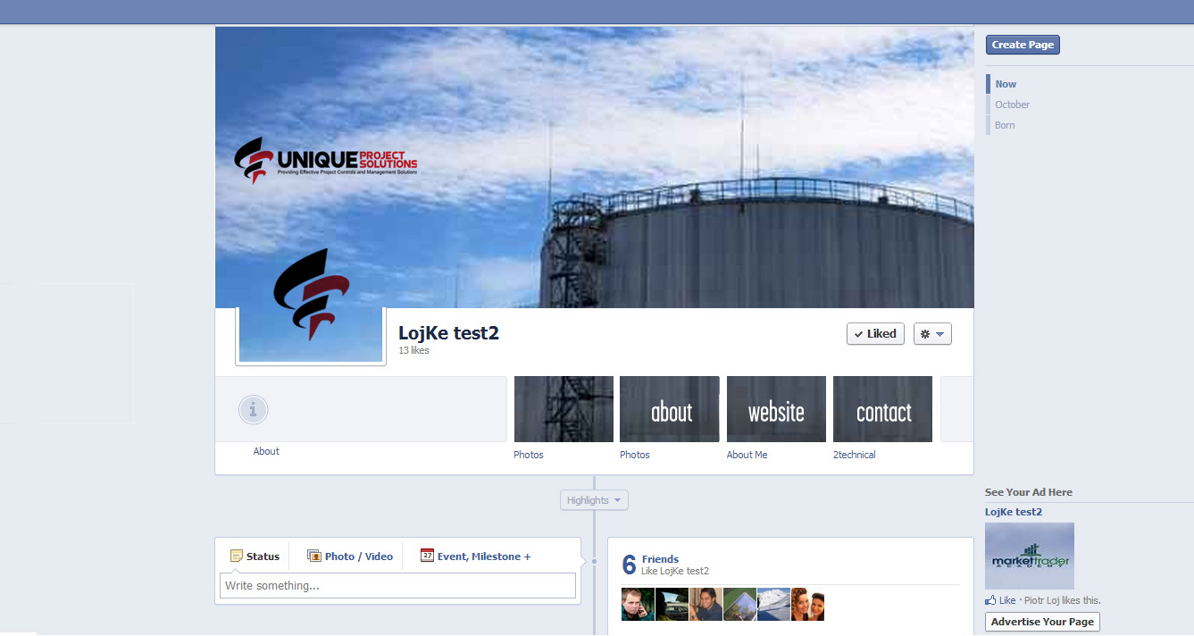 Facebook Design by lojke for Unique Project Solutions | Design #2033725