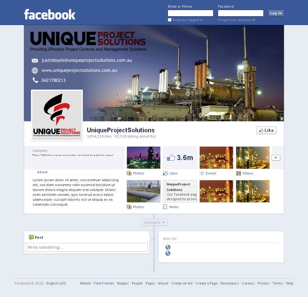 Facebook Design by Sbss for Unique Project Solutions | Design #2044576