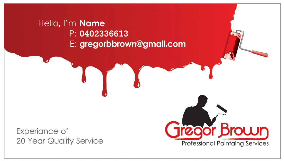 Design de Carte de Visite par Rflames pour Gregor Brown Professional painting Services | Design #2037178