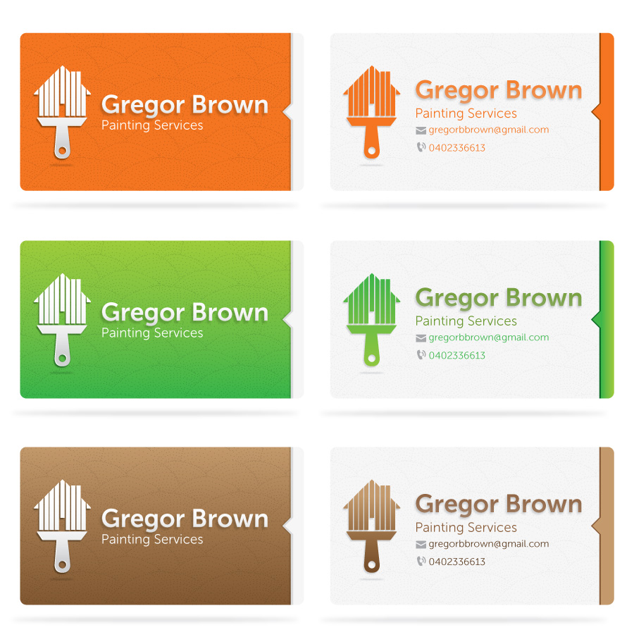 Visitenkarten-Design von JCR für Gregor Brown Professional painting Services | Design #2038479