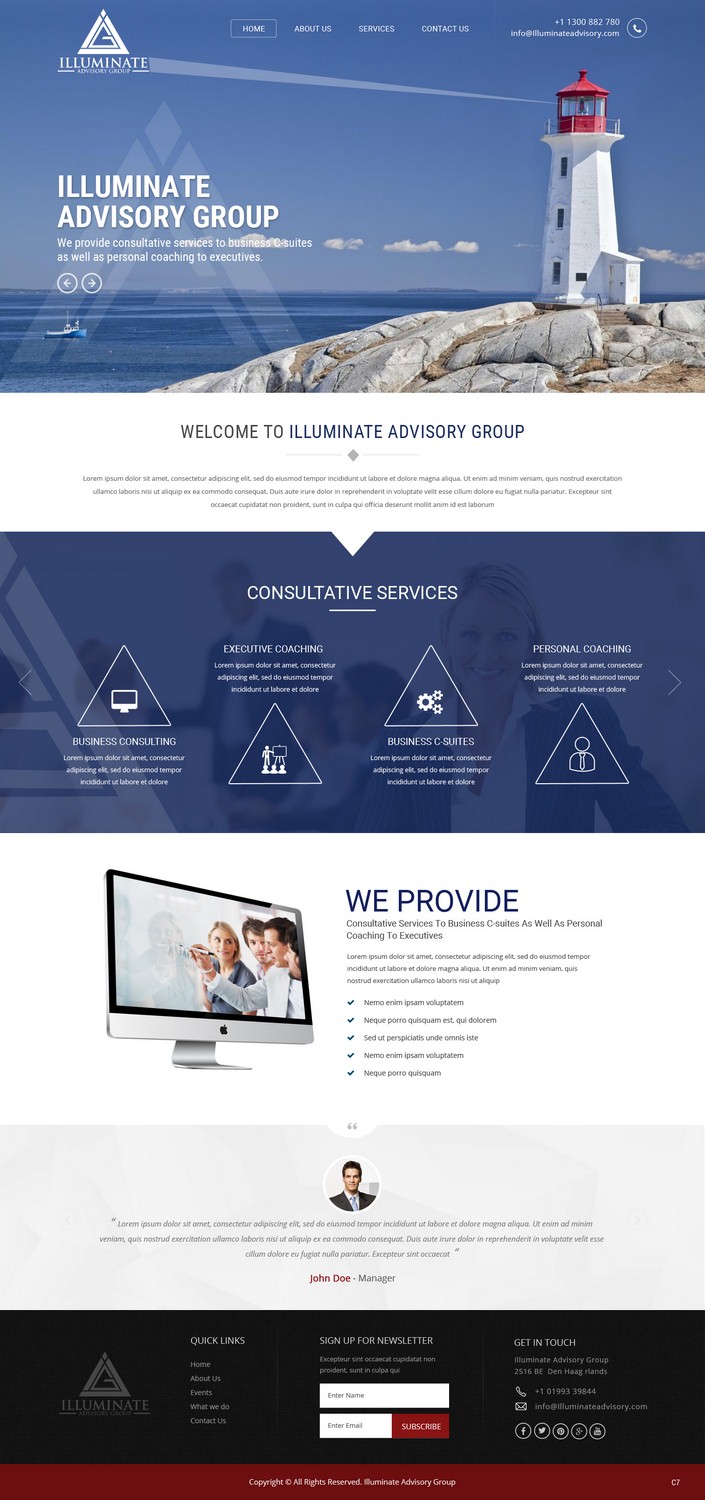 Web Design by pb for Illuminate Advisory Group | Design #9268360