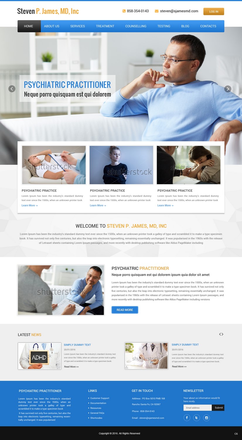 Web Design by pb for Steven P James, MD | Design #9333859