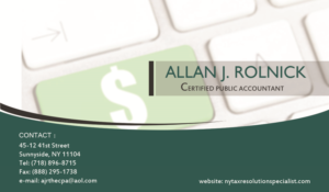 Business Card Design by dharshan daron for Allan J Rolnick, CPA | Design: #9298180