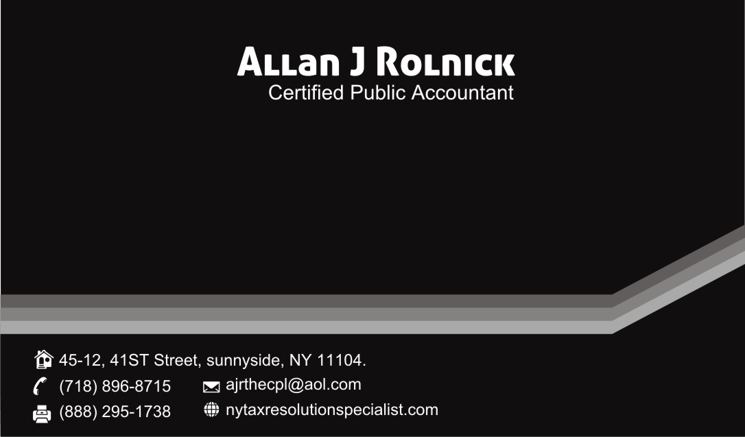 Business Card Design by Aijaz Hayat for Allan J Rolnick, CPA | Design #9287737