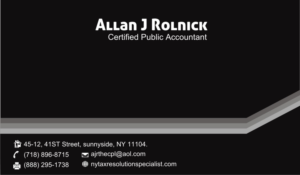 Business Card Design by Aijaz Hayat for Allan J Rolnick, CPA | Design: #9287737