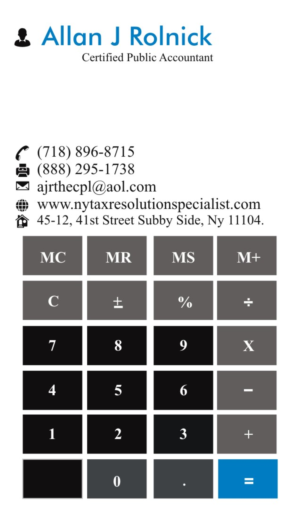 Business Card Design by Aijaz Hayat for Allan J Rolnick, CPA | Design: #9303694