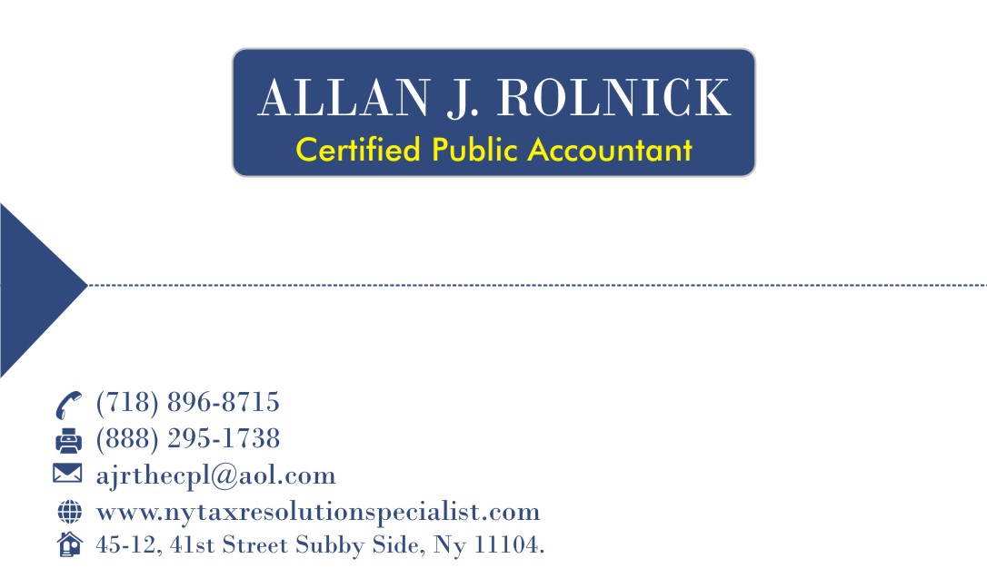 Business Card Design by Aijaz Hayat for Allan J Rolnick, CPA | Design #9307575