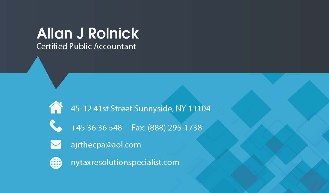 Diseño de Tarjeta de Presentación por Pratham Panchal para Allan J Rolnick, CPA | Diseño #9280941