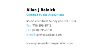 Business Card Design by gyumryukchiev for Allan J Rolnick, CPA | Design: #9263303