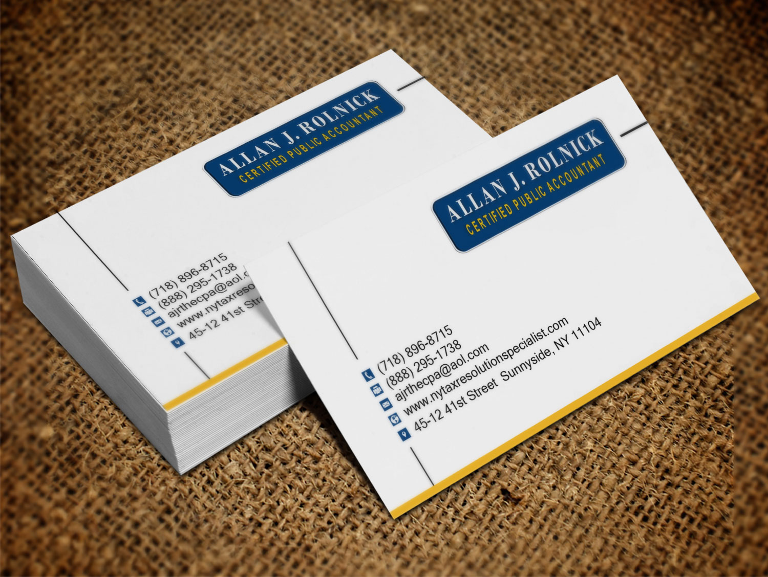 Business Card Design by Lanka Ama for Allan J Rolnick, CPA | Design #9264617